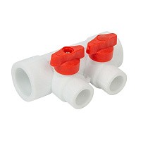 Коллекторы ПП DN 32-40 PN 25 универсальные с отсечными кранами белые Valfex купить в Казани | "Проконсим"