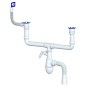 сифон для двойной мойки Unicorn В740V, 40х50 гибкий отвод, 1 1/2'' х40 с отводом для стиральной машины, прямоугольный перелив купить в Казани | "Проконсим"