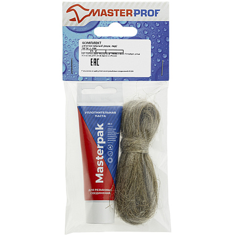 Набор уплотнительный паста +лён для воды, пара 25гр+ 7гр Masterpak купить в Казани | "Проконсим"