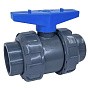 Кран шаровый клеевой НПВХ DN 20 PN 16 уплотнение EPDM/TPV черный Aquaviva AQVBVD20