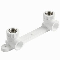 Угольник установочный двойной ПП 20-1/2'' PN 25 с внутренней резьбой белый Pro Aqua PA280008P купить в Казани | "Проконсим"