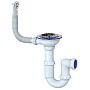 Сифон для мойки Unicorn Y411 без отвода 3 1/2'' х40 чаша из нержавеющей стали круглый перелив