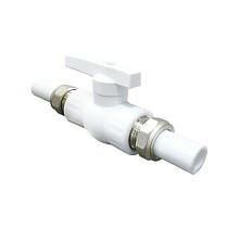 Краны шаровые ПП DN 20-32 PN 25 с двусторонним разъемным соединением белые Valfex купить в Казани | "Проконсим"