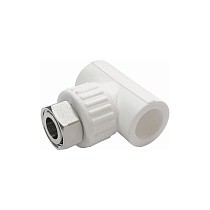 Тройник ПП с накидной гайкой 20-3/4'' PN 25 белый купить в Казани | "Проконсим"