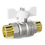 Краны латунные шаровые DN 15-25 PN 40 никелированные бабочка белая штуцер-штуцер LD Pride 47.304 купить в Казани | "Проконсим"