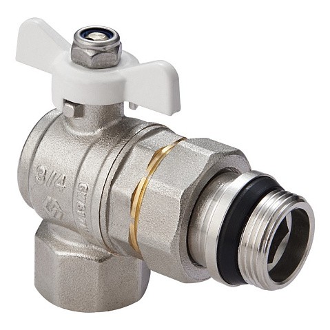 Кран латунный шаровой MVI BV.523 DN 15 PN 40 угловой с уплотнением никелированный полнопроходной американка купить в Казани | "Проконсим"