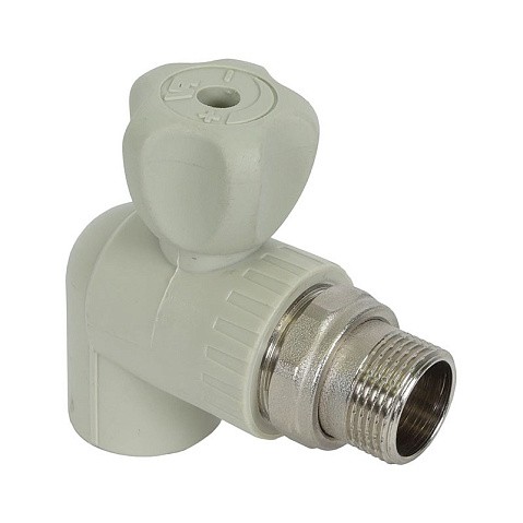 Кран шаровой для радиатора угловой VALFEX 25 PN 25 G-1/2'' серый купить в Казани | "Проконсим"