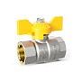 Кран латунный шаровой LD Pride GAS DN15 PN 40 никелированный бабочка муфта-муфта купить в Казани | "Проконсим"