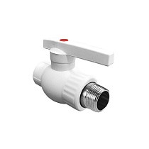 Краны шаровые ПП DN 20-32 PN 25 комбинированные с наружной резьбой белые Valfex  купить в Казани | "Проконсим"