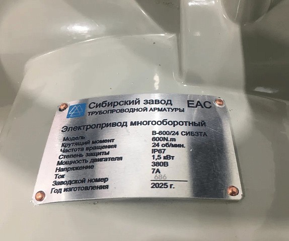 Электропривод В- 600/24 380В 1,5кВт многооборотный 600Нм СибЗТА купить в Казани | "Проконсим"