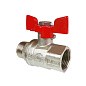 Кран латунный шаровой Valfex Premium.218.NB1 усиленный Н 11Б27фт1М DN 20 PN 40 никелированный муфта-штуцер бабочка купить в Казани | "Проконсим"
