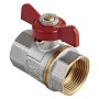 Кран латунный шаровой MVI AquaHit BV.313.04 DN 15 PN 25 бабочка муфта-муфта полнопроходной никелированный купить в Казани | "Проконсим"