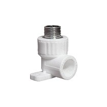 Угольники установочные ПП DN 20-25 PN 25 с наружной резьбой белые PlasticPro купить в Казани | "Проконсим"