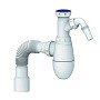 Сифон для мойки Unicorn В520V, 40х50 гибкий отвод, 1 1/2'' х40 с отводом для стиральной машины преходник 40х32