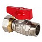 Кран латунный шаровой MVI BV.531 DN 15 PN 40 никелированный полнопроходной бабочка штуцер-накидная гайка купить в Казани | "Проконсим"