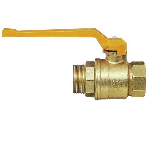 Кран латунный шаровой газовый 11Б27п DN40 PN40 рычаг муфта-штуцер БАЗ Standart купить в Казани | "Проконсим"