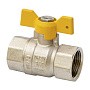 Кран латунный шаровой газовый MVI BV.813 DN 15 PN 25 никелированный полнопроходной муфта-муфта бабочка купить в Казани | "Проконсим"