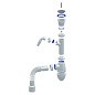 Сифон для умывальника Unicorn А320V, 40х50 гибкий отвод, 1 1/2'' х40 чаша из нержавеющей стали с отводом для стиральной машины купить в Казани | "Проконсим"
