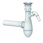 Сифон для мойки Unicorn В310V, 40х40 прямой отвод, 1 1/2'' х40 чаша из нержавеющей стали с отводом для стиральной машины