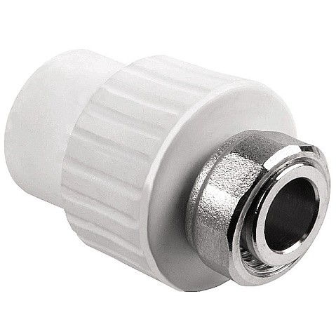 Муфта комбинированная ПП 20-1/2'' PN 25 с накидной гайкой белая РТП 10696 купить в Казани | "Проконсим"