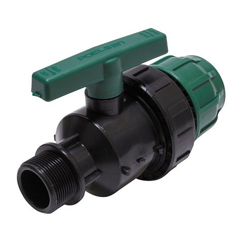 Кран шаровый ПЭ компрессионный комбинированный НР DN 40-1 1/4'' PN 10 купить в Казани | "Проконсим"