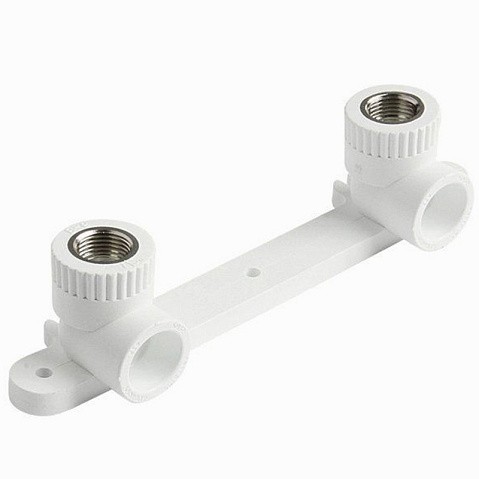 Угольник установочный двойной ПП 20-1/2'' PN 25 с внутренней резьбой белый Pro Aqua PA280008P купить в Казани | "Проконсим"