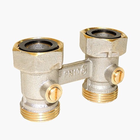 Узел нижнего подключения Vekotrim DN 15 PN 10 прямой двухтрубный 20-3/4'' c накидной гайкой, муфта купить в Казани | "Проконсим"