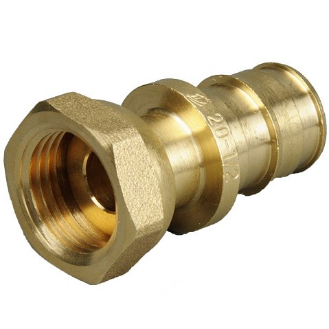Муфта латунная для PEX труб 20-1/2'' PN 10 OP под надвижную гильзу с накидной гайкой ONE PLUS купить в Казани | "Проконсим"