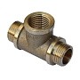 Тройник латунный DN 20 PN 40 штуцер-муфта -штуцер