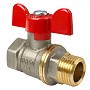 Кран латунный шаровой Valfex.218.NB1 11Б27фт1М DN 15 PN 40 никелированный муфта-штуцер бабочка купить в Казани | "Проконсим"