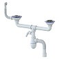 сифон для двойной мойки Unicorn В731V, 40х50 гибкий отвод, 3 1/2'' х40 с отводом для стиральной машины, круглый перелив купить в Казани | "Проконсим"