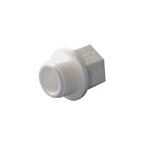 Заглушка резьбовая ПП  1/2'' PN 25 с наружной резьбой белая купить в Казани | "Проконсим"