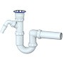 Сифон для умывальника Unicorn Y310V 40х40 прямой отвод 1 1/2'' х40 чаша из нержавеющей стали с отводом для стиральной машины