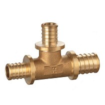 Тройники латунные для PEX-PEX труб DN 16-32 PN 16 переходные под надвижную гильзу PLP купить в Казани | "Проконсим"
