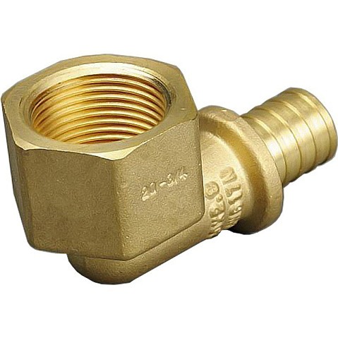 Угольник латунный для PEX труб 20-1/2'' PN 10 под надвижную гильзу с внутренней резьбой ONE PLUS купить в Казани | "Проконсим"