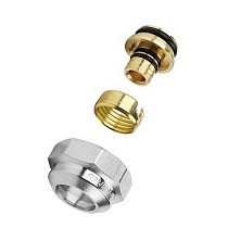  Евроконус 3/4'' DN 16 для PEX МП-труб обжимной 2 резьбовых кольца на штуцере Varmega (930422302) со склада Проконсим в Казани