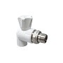 Кран шаровой для радиатора ПП 25-1/2'' PN 25 угловой с американкой белый VALFEX 