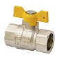 Кран латунный шаровой газовый MVI BV.813 DN 15 PN 25 никелированный полнопроходной муфта-муфта бабочка купить в Казани | "Проконсим"