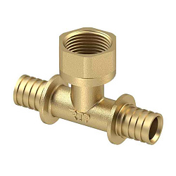  Тройник латунный для PEX DN 16-ВР G 1/2'' под надвижную гильзу, PLP (250702200) со склада Проконсим в Казани