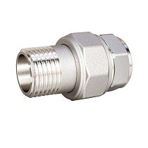 Американки латунные DN 15-50 PN 40 никелированные муфта-штуцер прямые LD Pride купить в Казани | "Проконсим"