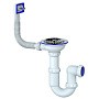 Сифон для мойки Unicorn Y410 без отвода 3 1/2'' х40 чаша из нержавеющей стали прямоугольный перелив