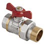 Краны латунные шаровые DN 15-50 PN 25 никелированные бабочка муфта-штуцер американка MVI AquaHit BV.320.04 купить в Казани | "Проконсим"