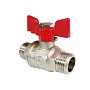 Кран латунный шаровой Valfex Premium.219.NB1 усиленный Н 11Б27фт1М DN 20 PN 40 никелированный штуцер-штуцер бабочка купить в Казани | "Проконсим"