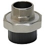 Муфта разборная НПВХ DN 50-1 1/2" PN 16 клеевая с наружной латунной резьбой черная Aquaviva AQVBND50M