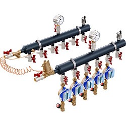  Коллекторный узел на 2 выход. PLP УКЭО-СТАНДАРТ 5-30/25-60кПа Ду50 1'' - 1/2'' Ру10 сталь, подкл. левостороннее (922156162) со склада Проконсим в Казани