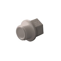 Заглушка резьбовая ПП  1/2'' PN 25 с наружной резьбой серая купить в Казани | "Проконсим"