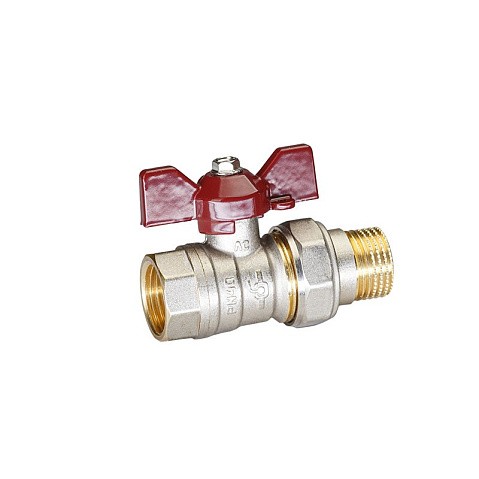 Кран латунный шаровой Temper 88.В-А.1.Б DN 25 PN 40 американка никелированный бабочка купить в Казани | "Проконсим"