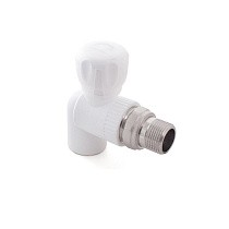 Краны шаровые ПП DN 20-25 PN 25 для радиатора угловые с американкой белые РТП купить в Казани | "Проконсим"