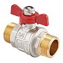 Кран латунный шаровой MVI BV.515 DN 15 PN 40 никелированный полнопроходной штуцер-штуцер бабочка купить в Казани | "Проконсим"