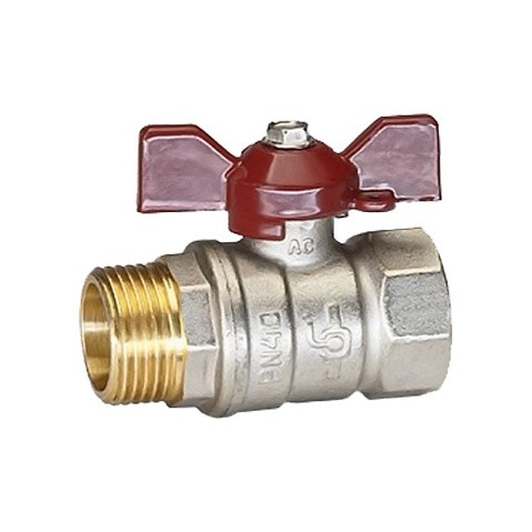 Кран латунный шаровой Temper 88.В-Н.1.Б DN 25 PN 40 бабочка муфта-штуцер купить в Казани | "Проконсим"